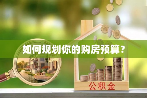 惠农如何规划你的购房预算？